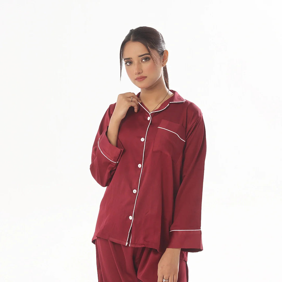 Sajiero Silk Pajama Suit - Pearl