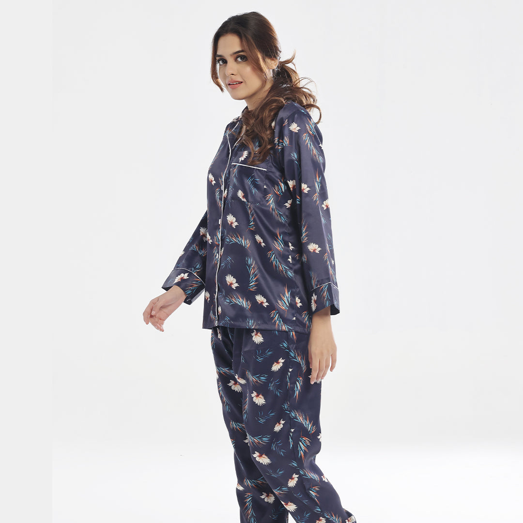 Sajiero Silk Pajama Suit Bloom Haven