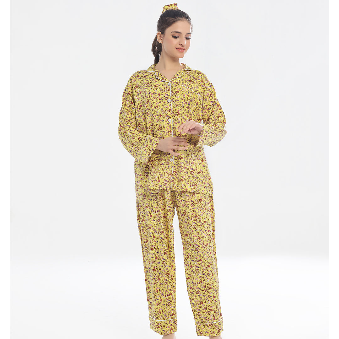 Sajiero Linen Pajama Suit - Scarlet Slumber