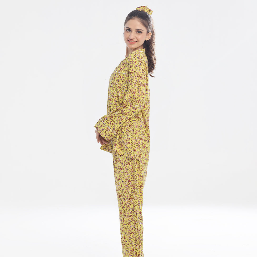 Sajiero Linen Pajama Suit - Scarlet Slumber