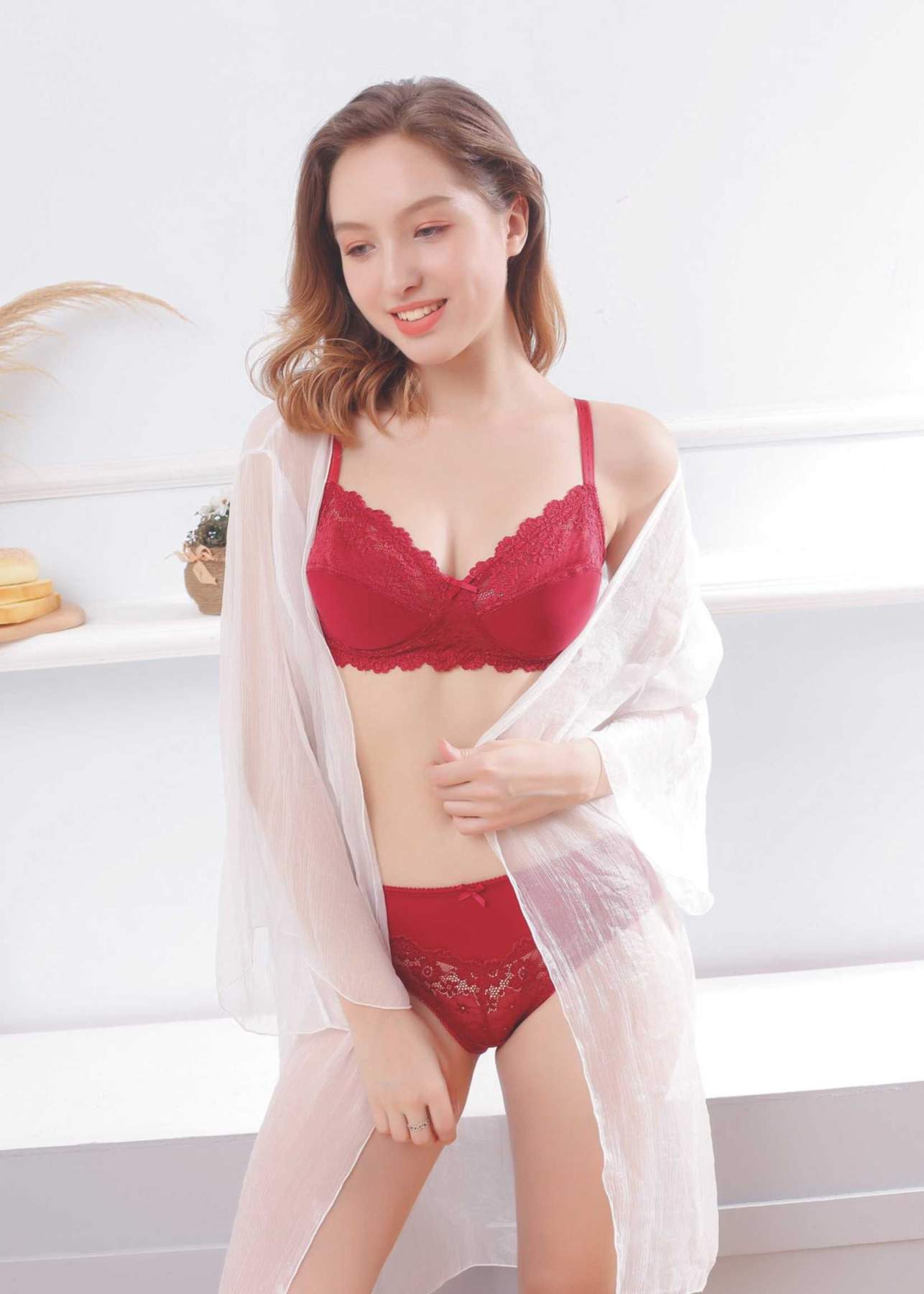 Sajiero Laika Christina Bra Set sexy red color best quality br a with net style price in Pakistan