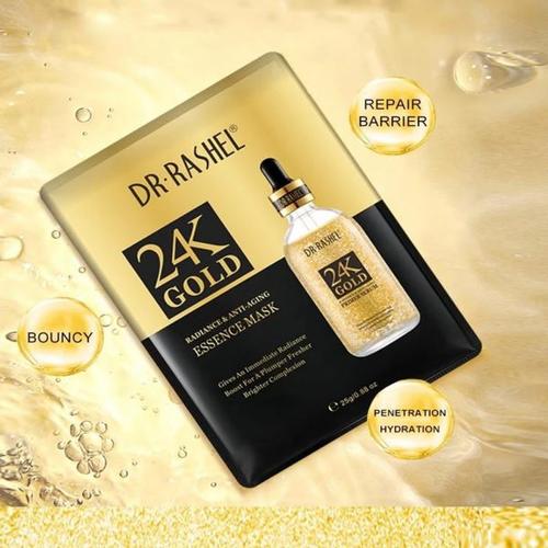 DR RASHEL 24K GOLD ESSENCE FACIAL MASK (5 Masks) best quality masks for smooth, shinny and healthy kin best price in pakistan online