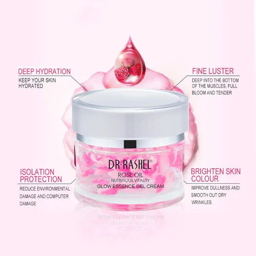 Dr Rashel ROSE OIL GLOW ESSENCE GEL CREAM, 50g best quality cream for become a young again best price in Pakistan online