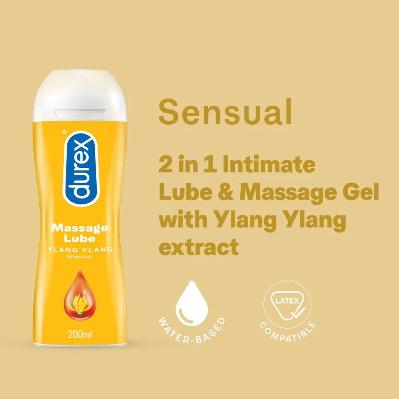 Durex Massage Ylang Ylang Sensual Gel 200ml Lube Success