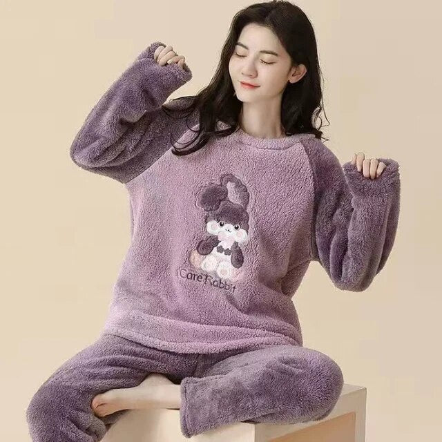 Sajiero Iris Rabbit Fleece Pajama Suit