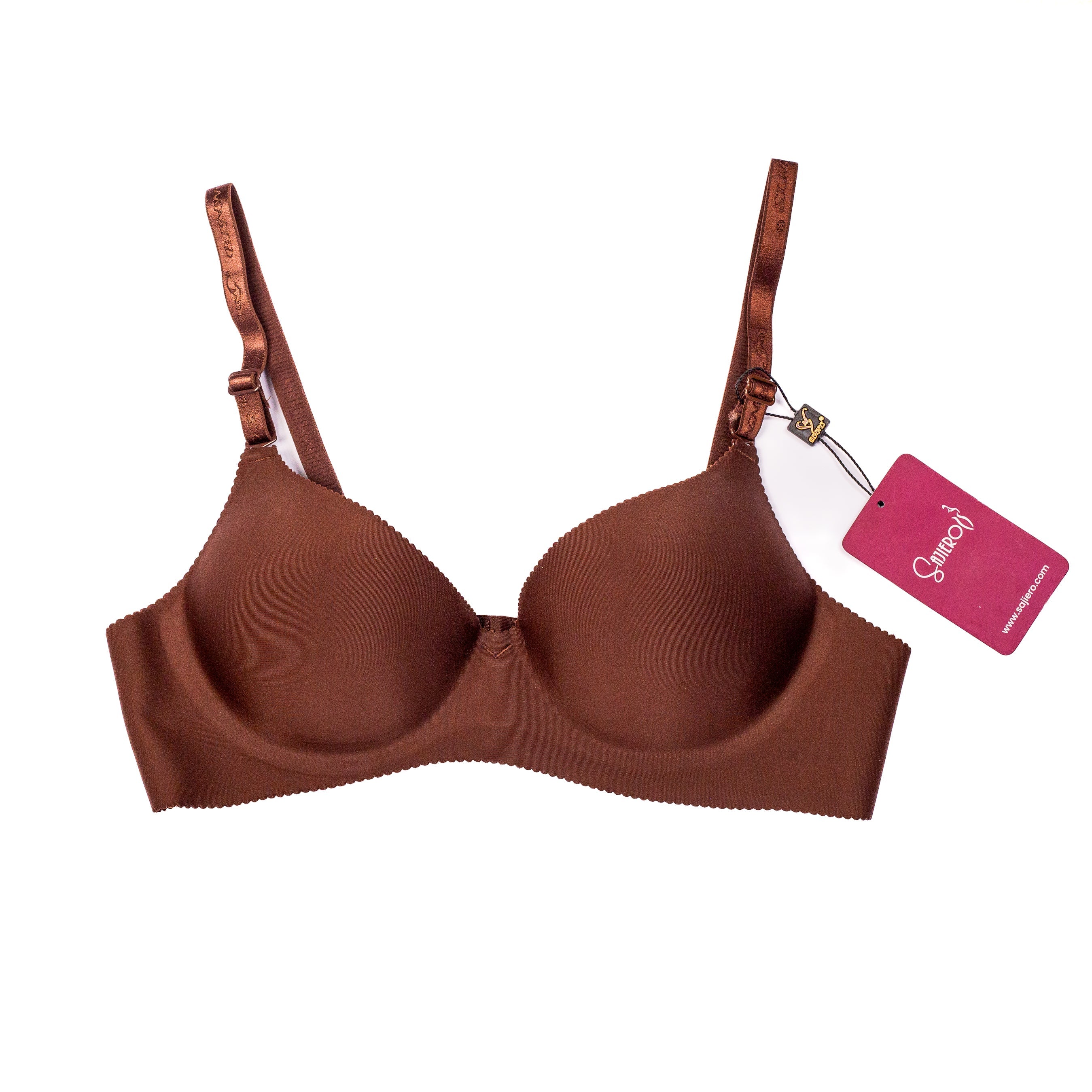 Sajiero Derry Padded T-Shirt Push Up Bra brown color best quality gym br a for women comfy feel  sportwear br a price in pakistan