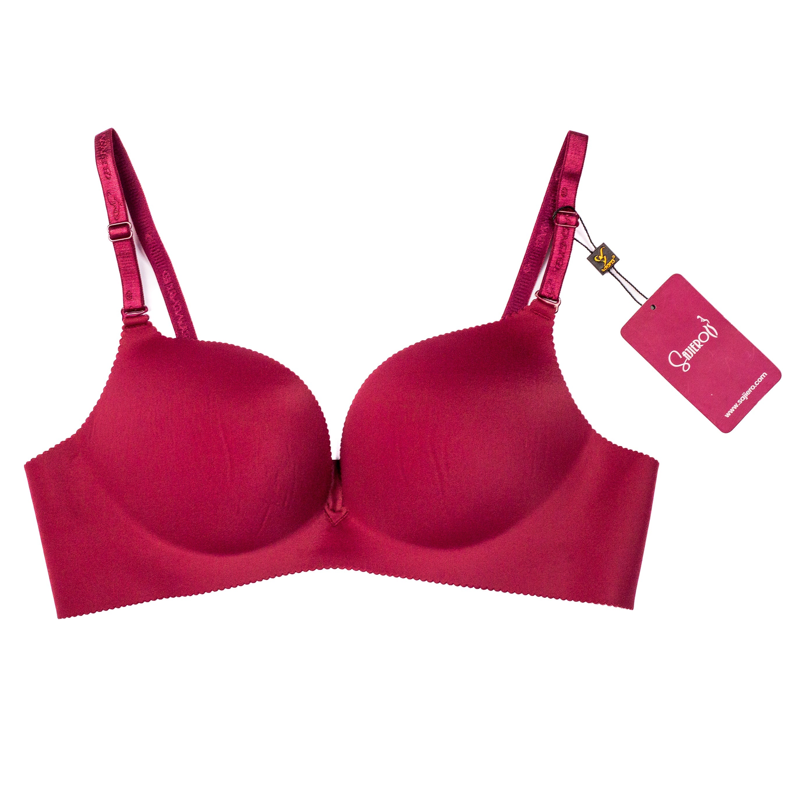 Sajiero Derry Padded T-Shirt Push Up Bra maroon color best quality gym br a for women comfy feel sportwear br a price in pakistan 