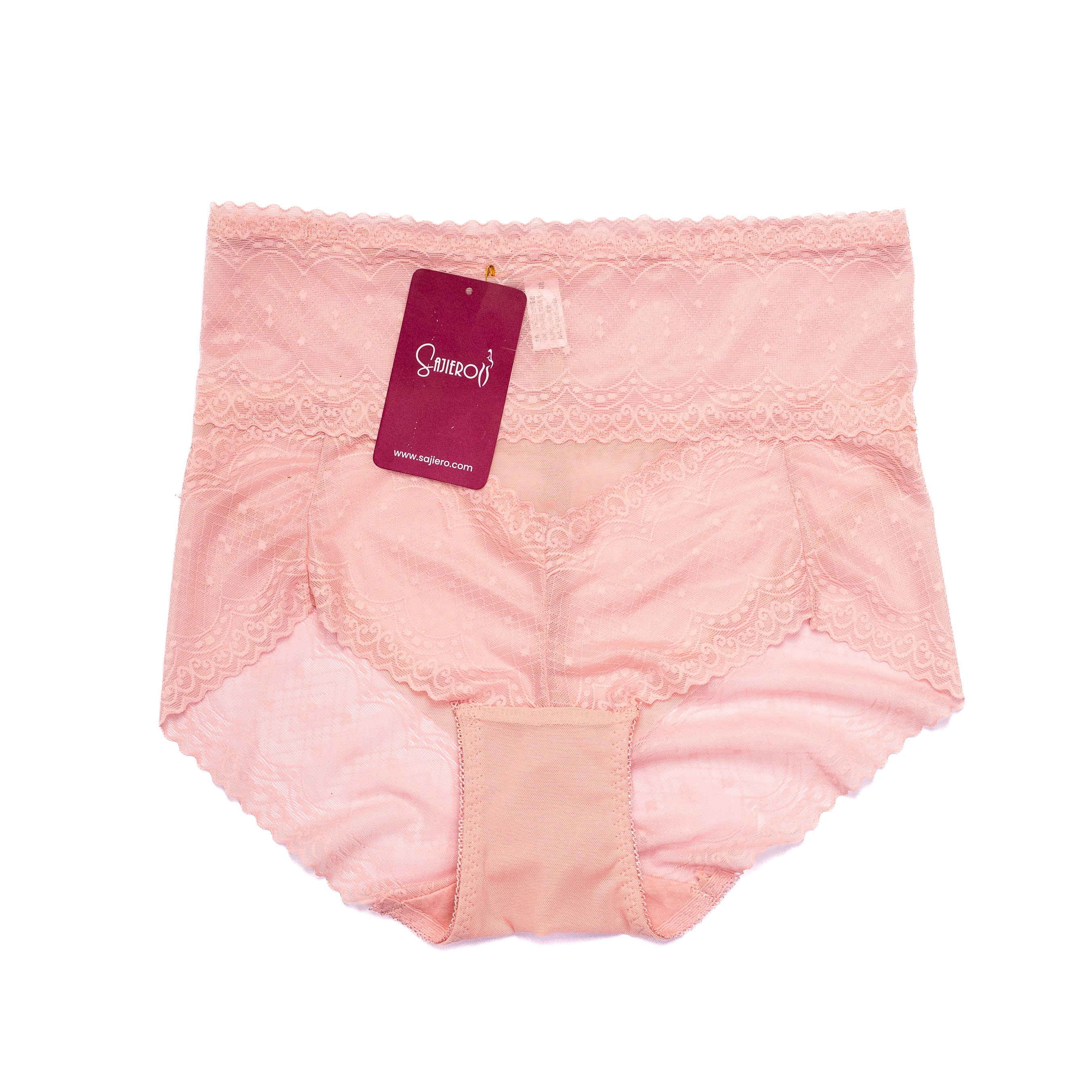 Sajiero Brief Style Plus Size Net Panty pink color best quality panties online shopping in pakistan