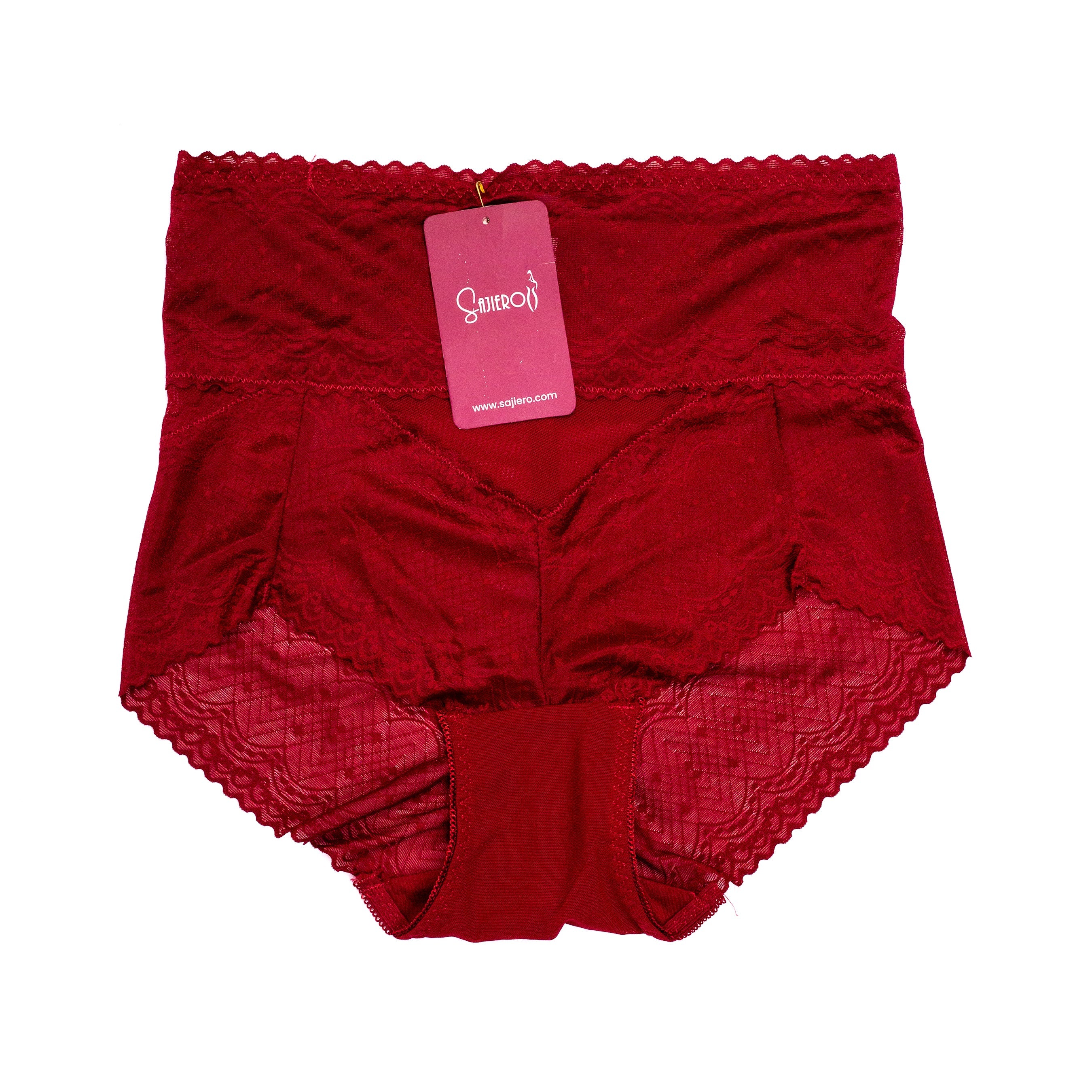 Sajiero Brief Style Plus Size Net Panty red color best quality panties online shopping in pakistan