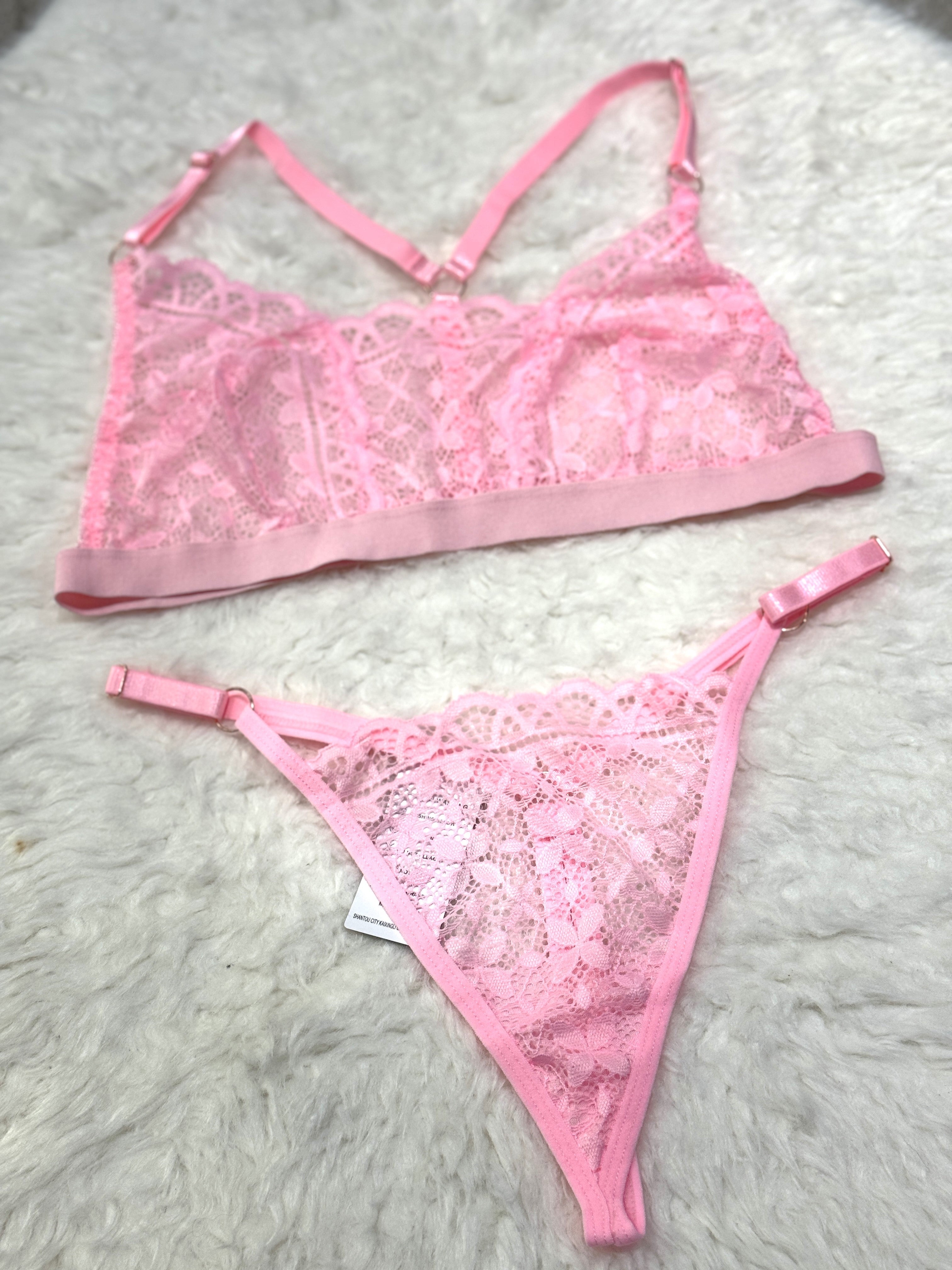 Sajiero Temple Flowers Embroidery Bikini sexy pink color non padded br a price in pakistan