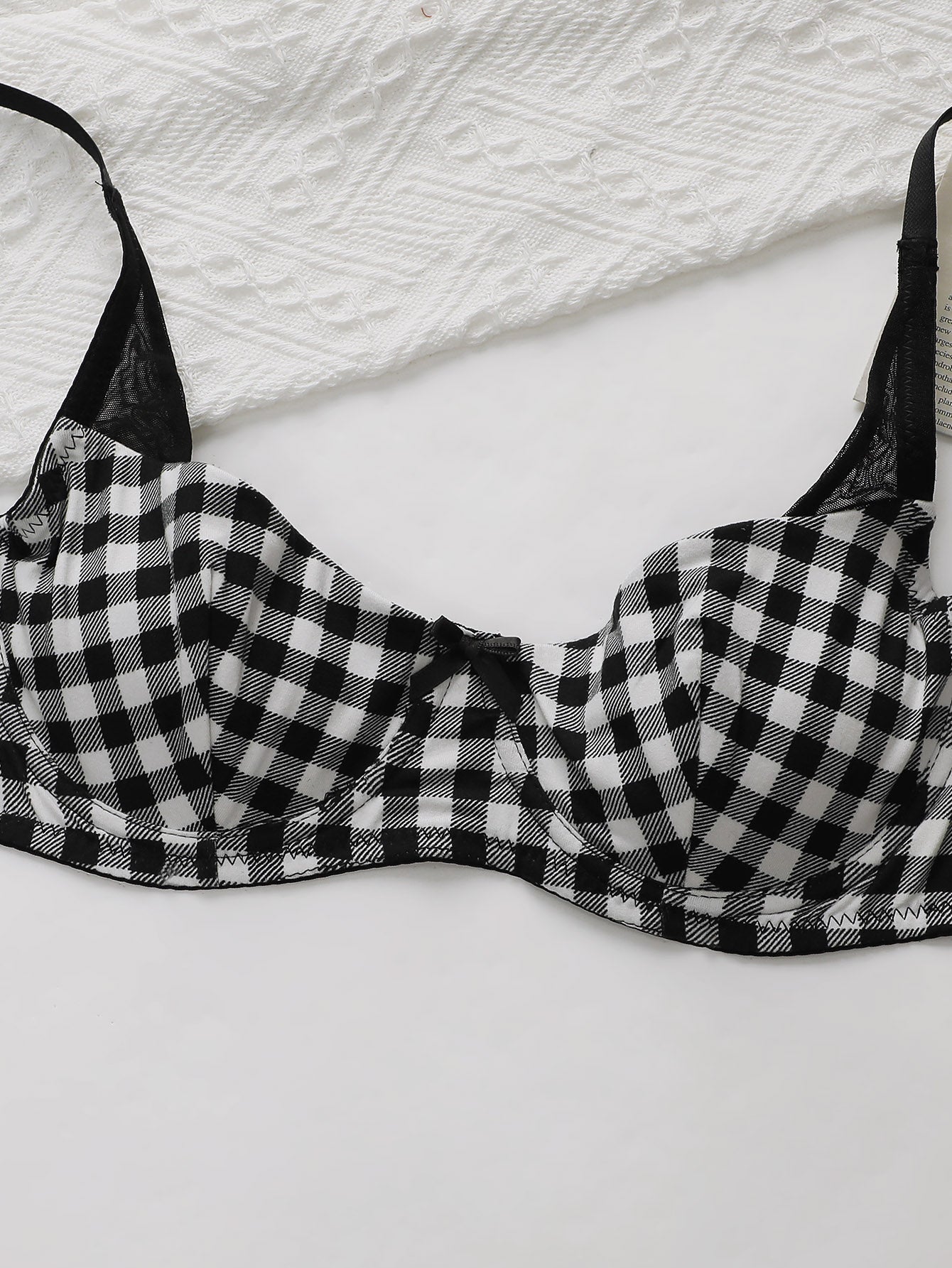 Sajiero Plaid Check Non Padded Bra and Panty Set