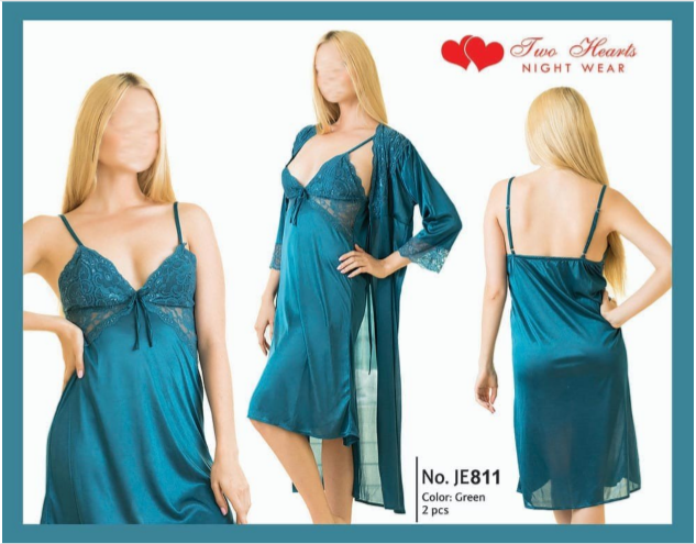 Sajiero Hawk 2 Piece Ceder Strap Robe + Inner backless sexy nighty for women price in pakistan