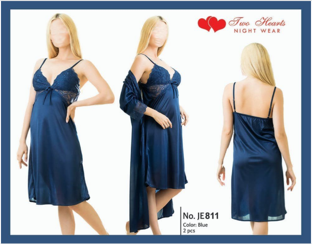 Sajiero Hawk 2 Piece Ceder Strap Robe + Inner  backless sexy nighty for women price in pakistan