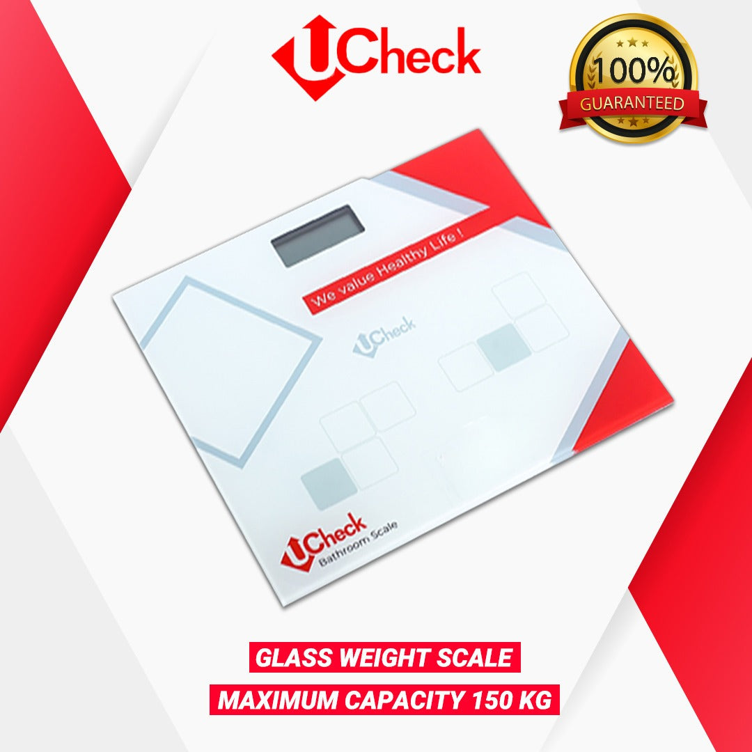 Ucheck Digital Body Weight Glass Scale-Weight Machine - Bathroom scale weight machine best price in pakistan