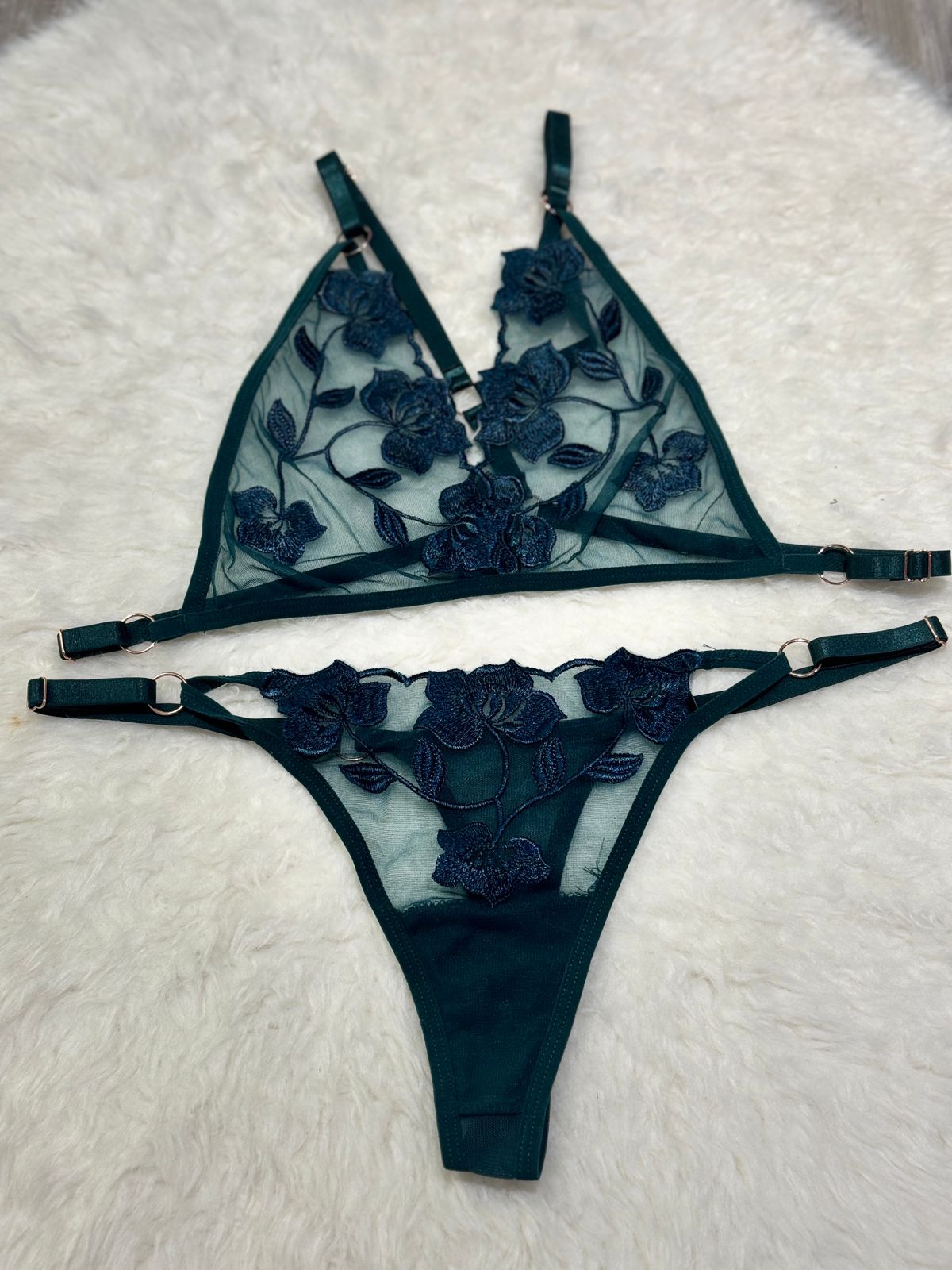 Sajiero Spot Flowers Embroidery Bikini green color best quality sexy br a price in pakistan