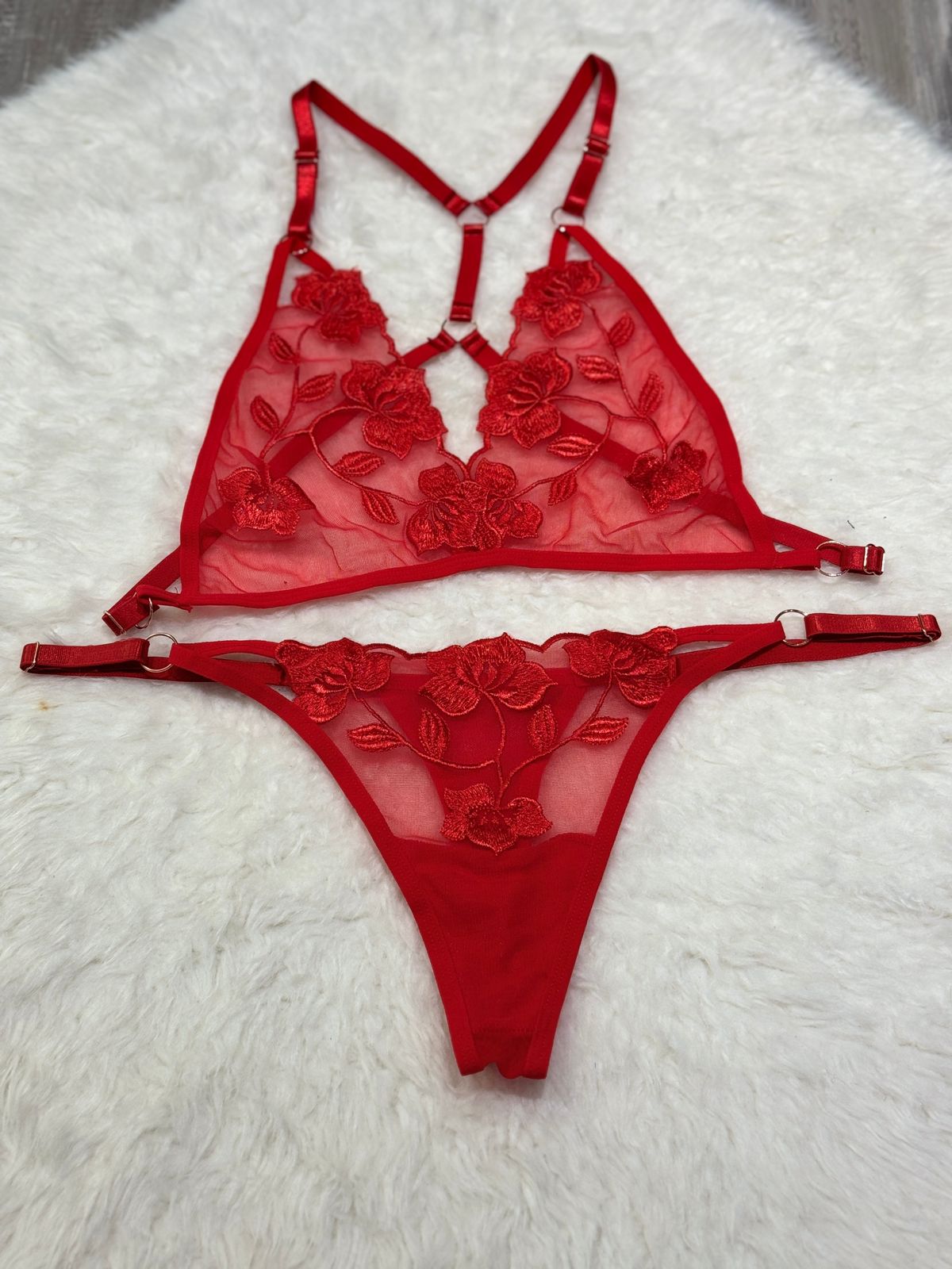 Sajiero Spot Flowers Embroidery Bikini red color best quality sexy br a price in pakistan 