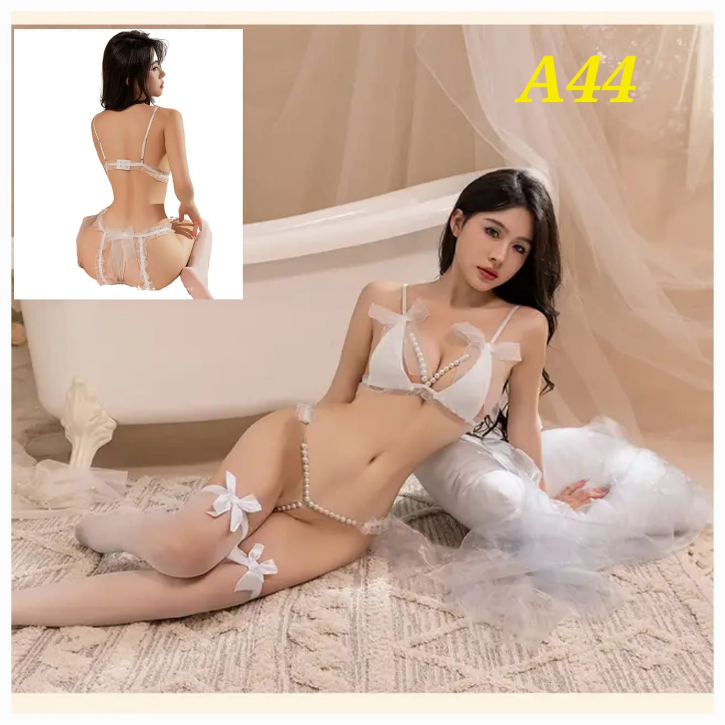 Sajiero Delicate Open Crotch Transparent Set