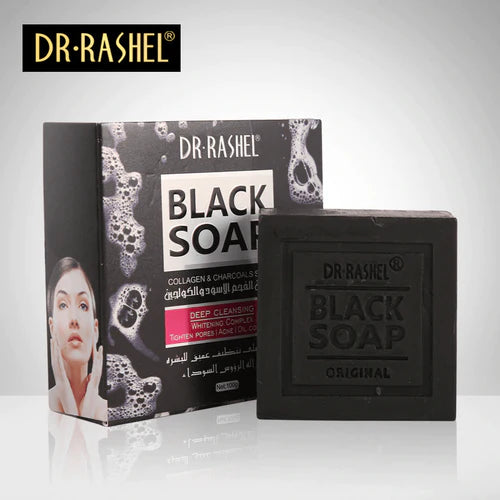 CHARCOAL BLACK SOAP, 100g best quality dr rashel whitening, anti acne and moisturizers control skin price in pakistan online