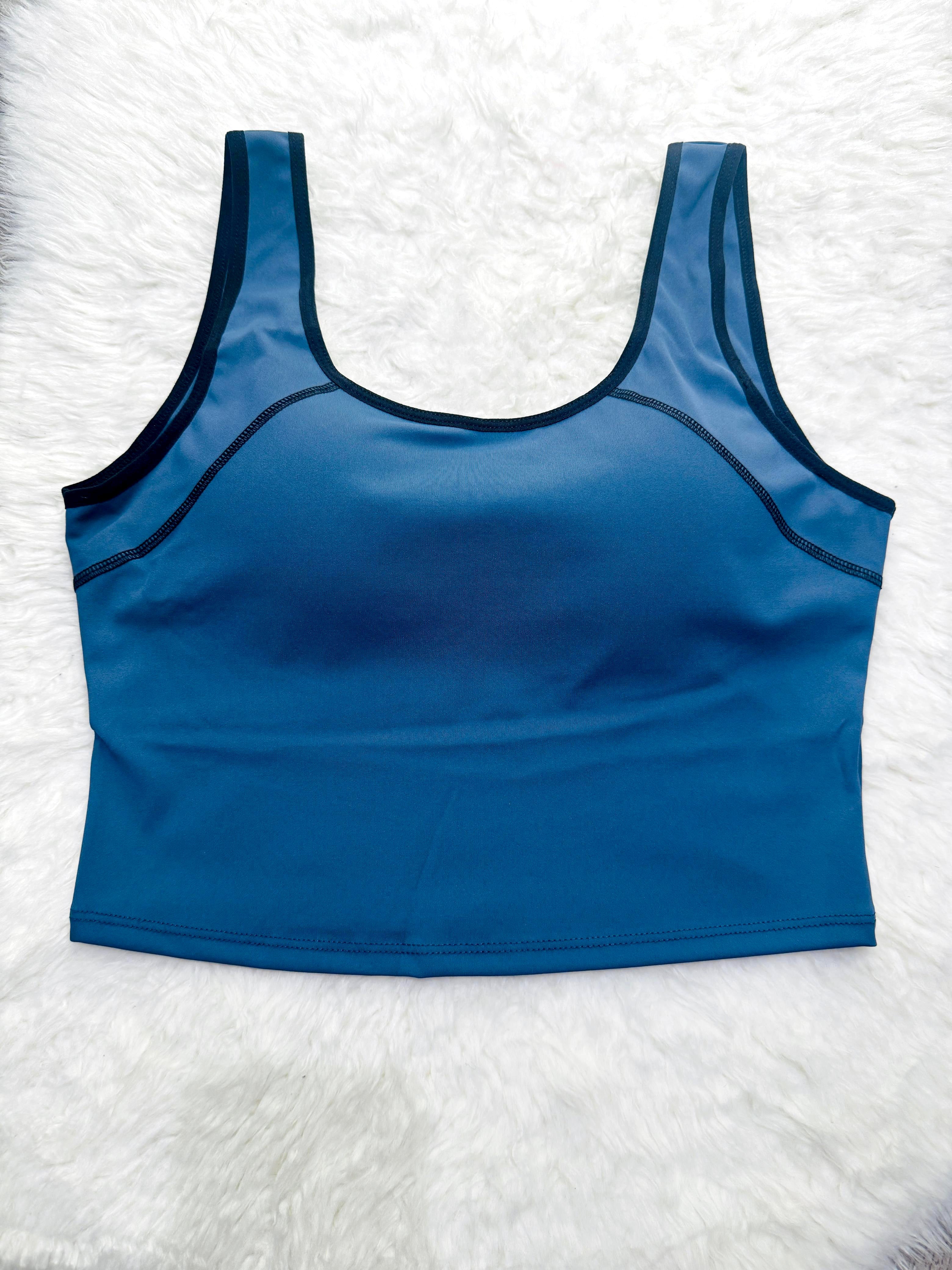 Sajiero Tank Pushup Sports blue color Bra a premium quality sportswar bra for women price in pakistan