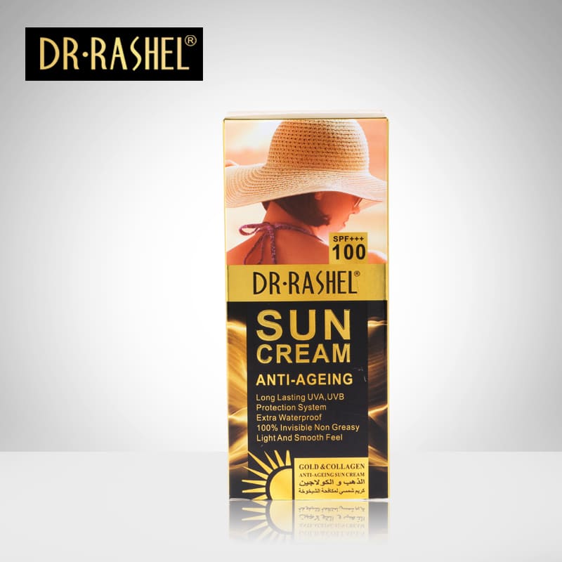 Dr Rashel Gold Collagen Sun Cream SPF 100 best quality sun cream  best price in Pakistan online