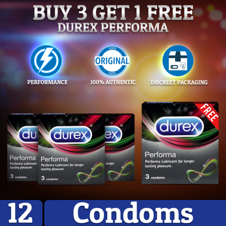 Durex Performa Condoms Pack of 3 (3+1) best quality durex timing condem price in pakistan online