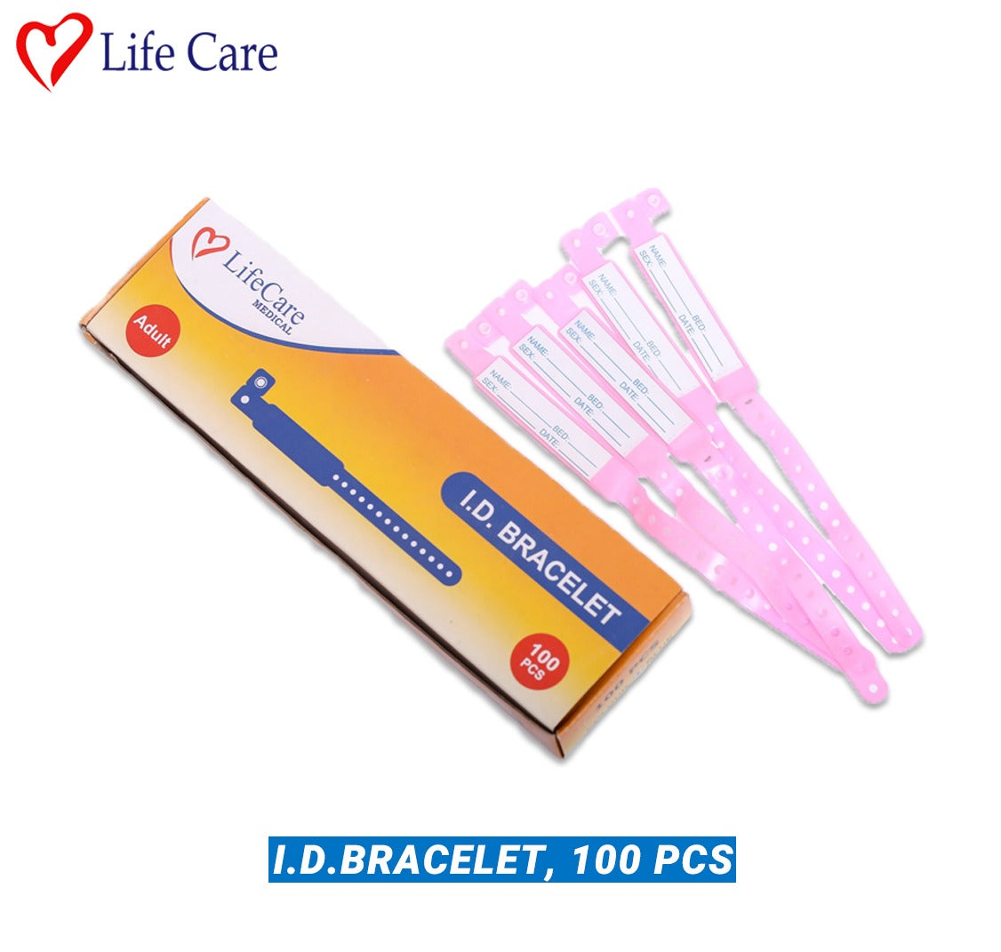 Pack Of 100 : Life Care Hospital Bracelets And Patient ID Barcode Wrist Bands